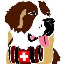 Dessin de la tête d'un chien St-Bernard